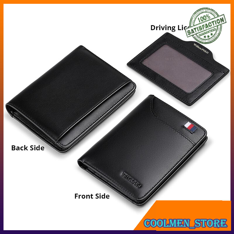 Dompet Pria Dompet Lipat Kulit Asli WILLIAMPOLO Men Wallet slim Credit Card Holder Bifold Genuine