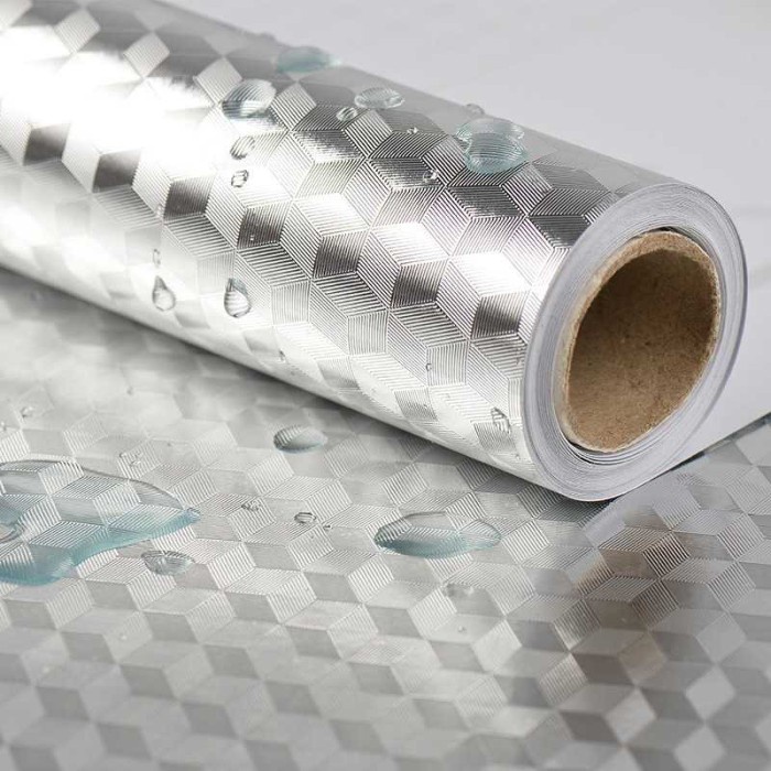 wallpaper aluminium foil anti minyak waterproof 100x60 cm