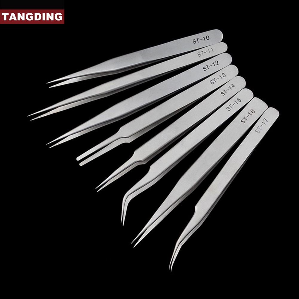 【COD Tangding】Pinset Ujung Runcing Bahan Stainless Steel Ukuran 1.5mm Untuk Perbaikan Bulu Mata