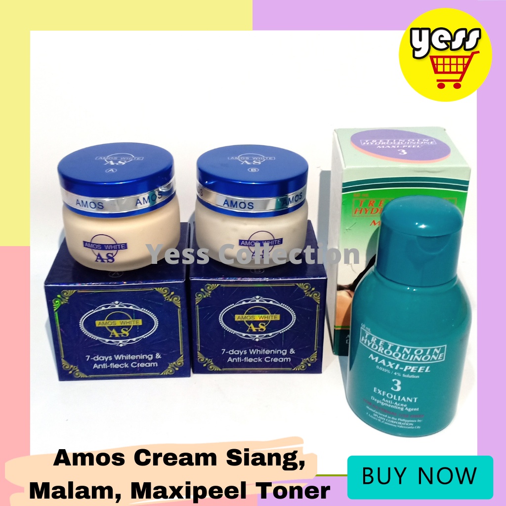 Amos cream siang dan malam + Maxipeel Toner