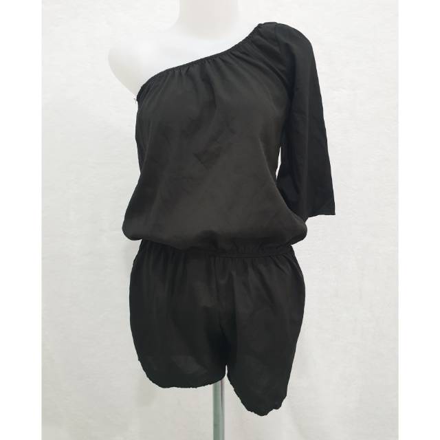 JUMPSUIT MINI ONE SHOULDER BLACK