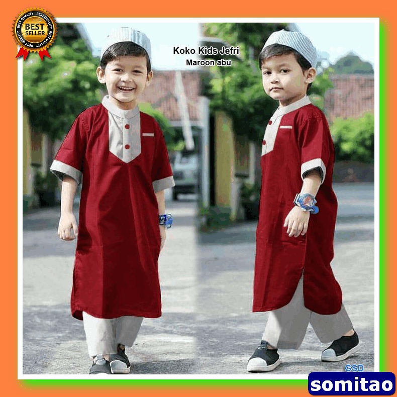 B07 Koko Anak Al Haramain Original Pakaian Muslim Anak Model Paki BK375 Setelan Baju Koko Anak/Baj