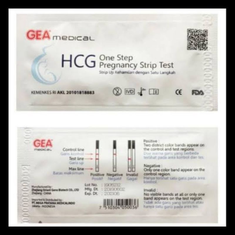 Tespek Test pack Alat Tes Hamil Kehamilan HCG Gea Free Cawan Urine