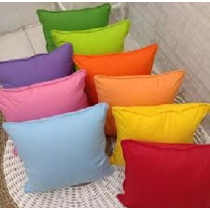 Sarung Bantal Sofa premium  Embos polos uk 40x40 dan 50x50 Cm  Pakai Resleting (satuan)