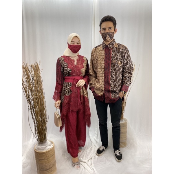 SET CELANA BATIK COUPLE PREMIUM GIES 1938 | OUTFIT KONDANGAN | SET CELANA BATIK | SET WANITA | SET