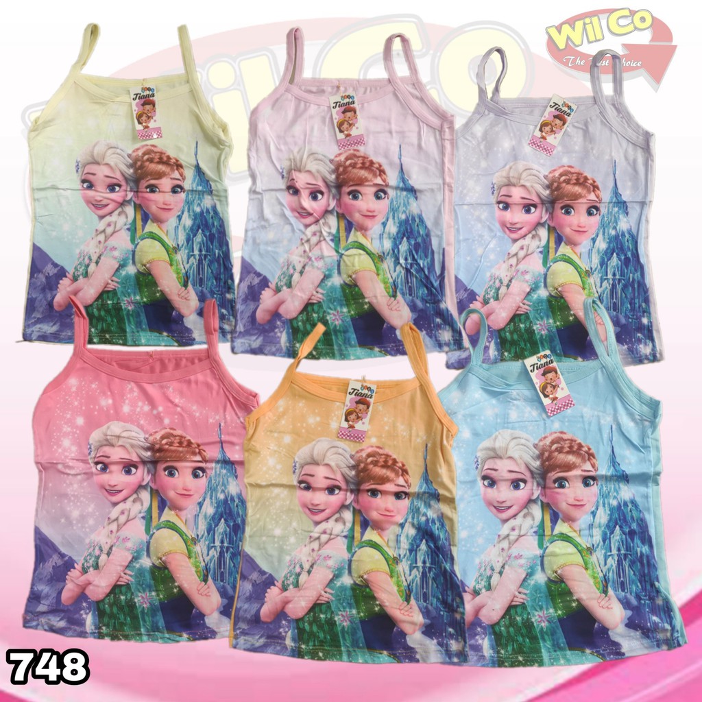 K748 - SINGLET TANKTOP TALI ANAK MOTIF FROZEN ART 646/647 HARGA PER 1 PCS