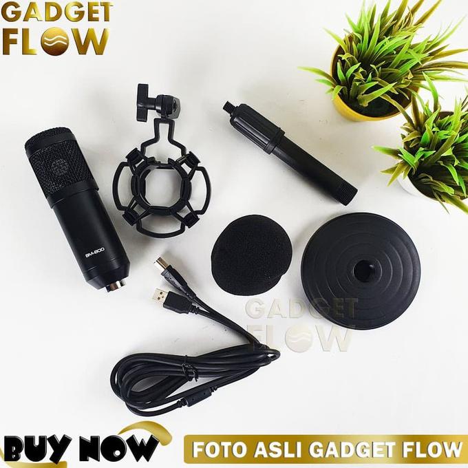 READY COD ORIGINAL Microphone Mic Kondenser BM800 BM 800 USB Hitam Recording Zoom Webinar
