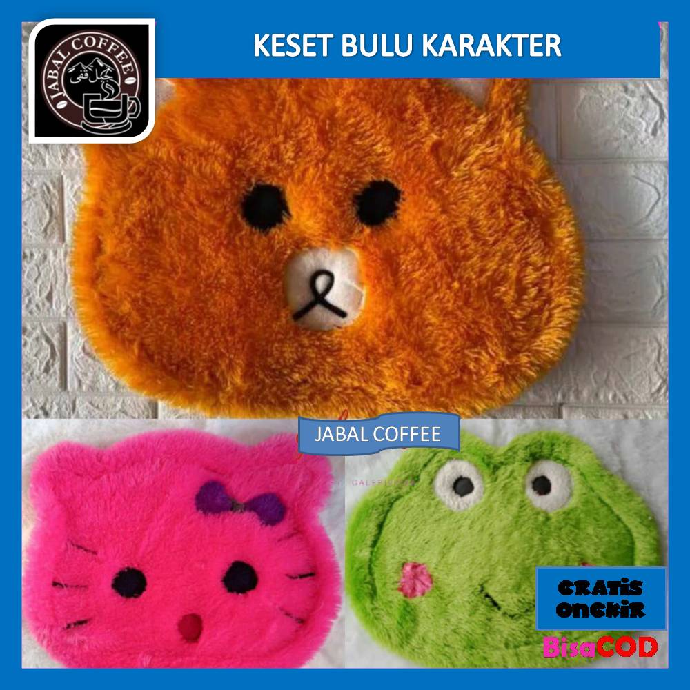 Keset Bulu Karakter Rasfur / Keset Karakter Bulu Rasfur Anti Slip 012