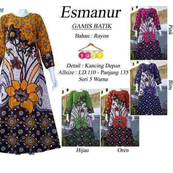 Best Seller - Daster panjang Batik esmanur - Sikak Anyelir - Murah Harga Distributor