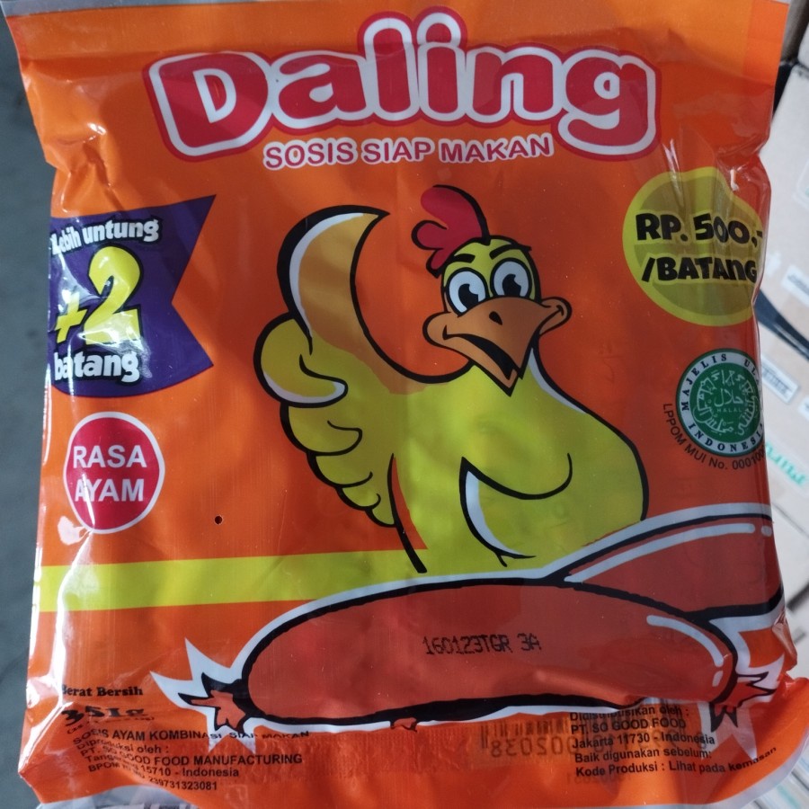 

Daling sosis siap makan rasa ayam 351gr