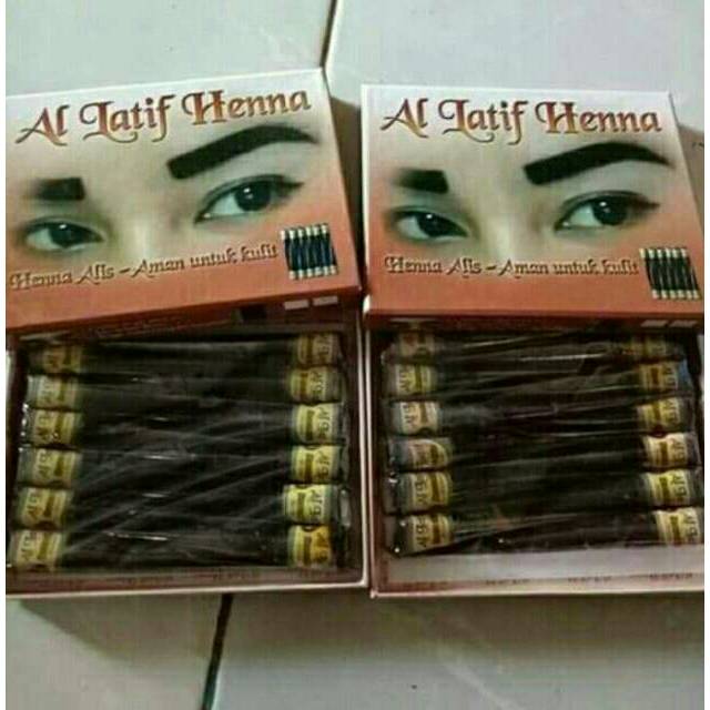  Henna  Hena Alis  AL LATIF Hitam Coklat Halal 12pc 