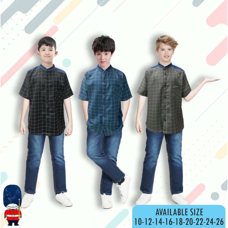 London kids setelan kemeja jeans size 10-22(5-13th)