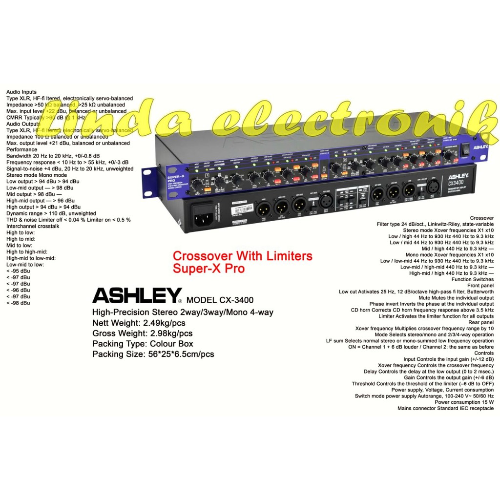 Crossover Ashley CX 3400 Original Ashley CX3400 With Limiters