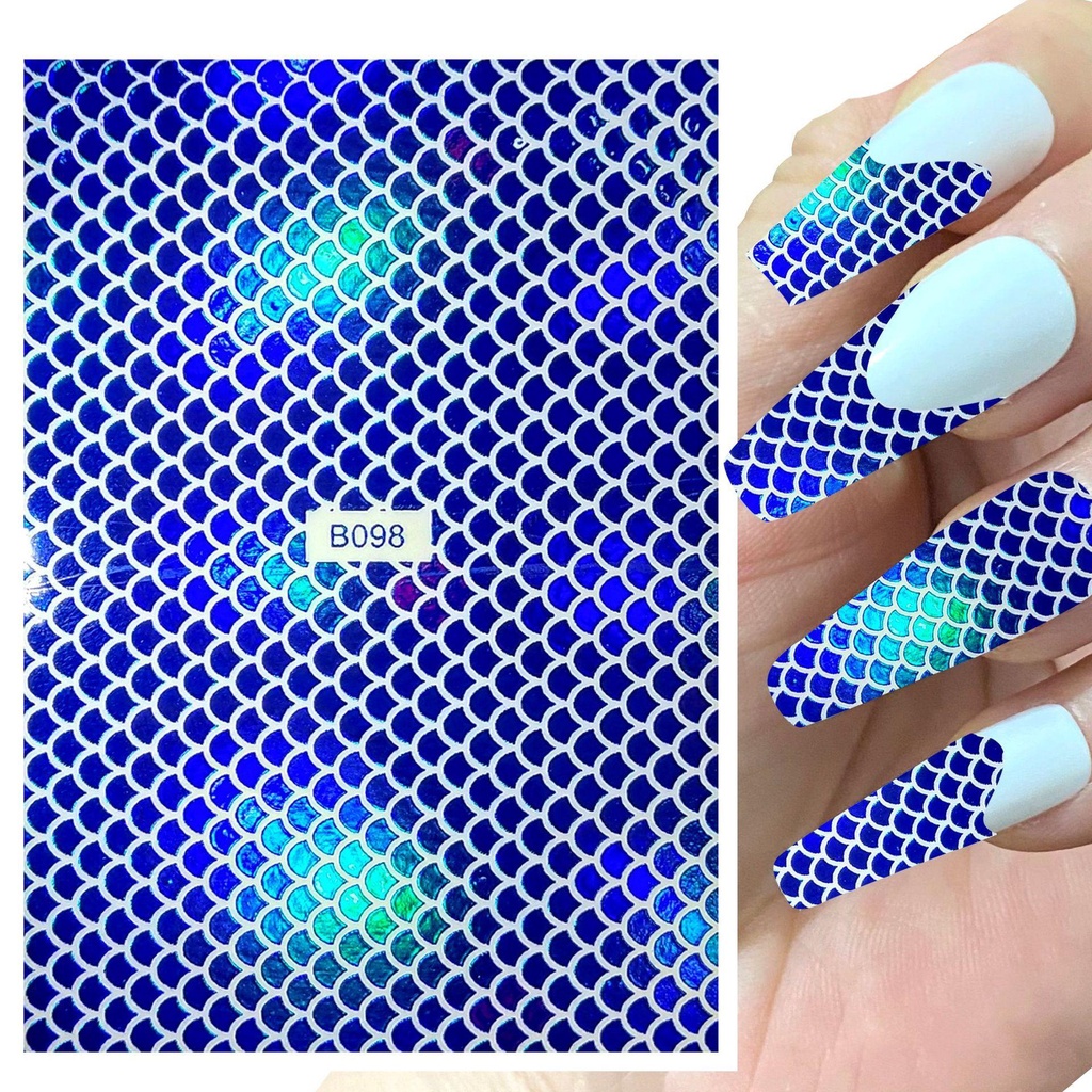 AUGUSTINA Agustin 3D Nail Art Sticker Set DIY Fashion Hologram Garis Desain Kerut Laser Dekorasi Kuku Perekat Diri Melubangi Patch Kuku