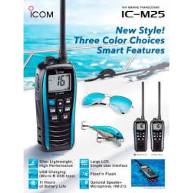 HANDY TALKY HT Icom IC-M25 VHF Radio Marine waterproof IPX7 ICOM M25 Walkie talkie