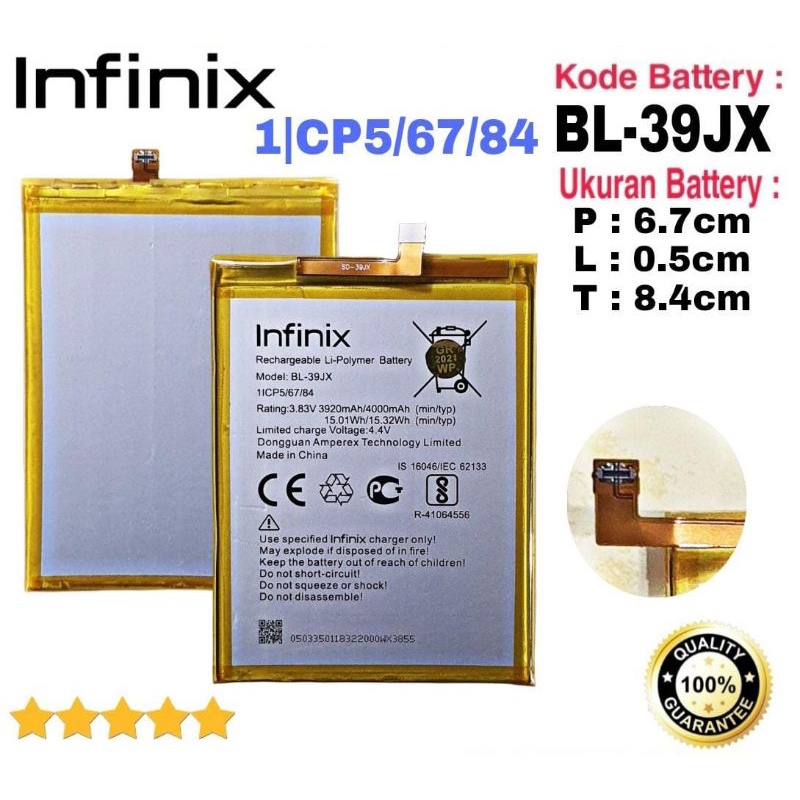 Baterai Original Infinix HOT S3X , X622 , HOT 6X , X623 BL39JX BL-39JX