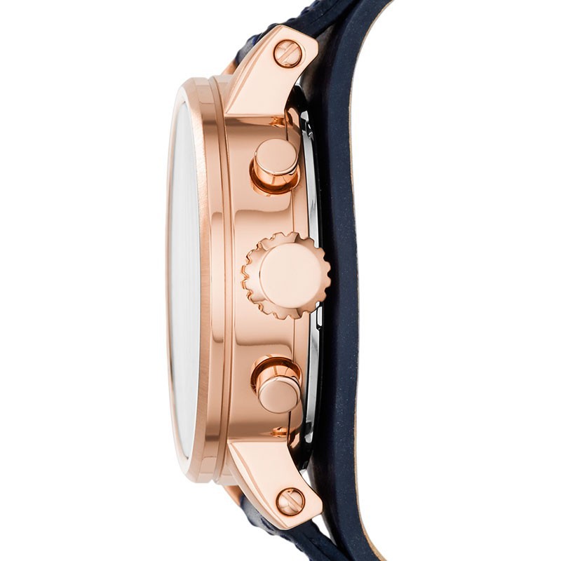 Wow Fossil ES3838 Boyfriend Chronograph Silver Dial Blue Leather Strap Watch Berkelas