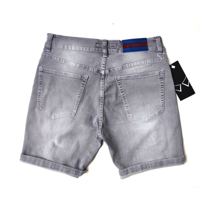 Bunbe - Celana Jeans Pendek Sobek Pria Stretch Original