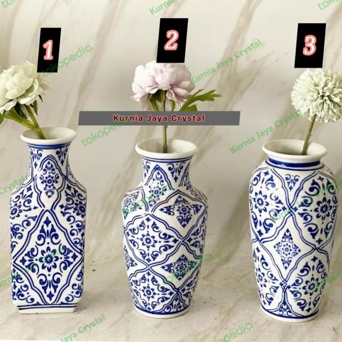 Ceramic | Vas Keramik Biru Putih Batik/ Pajangan Vas Keramik Batik Biru Putih 20