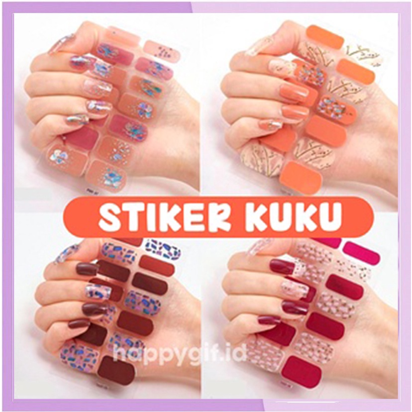 Premium Nail Art Sticker 14 Pcs Stiker Kuku DQ Durable Series KU030