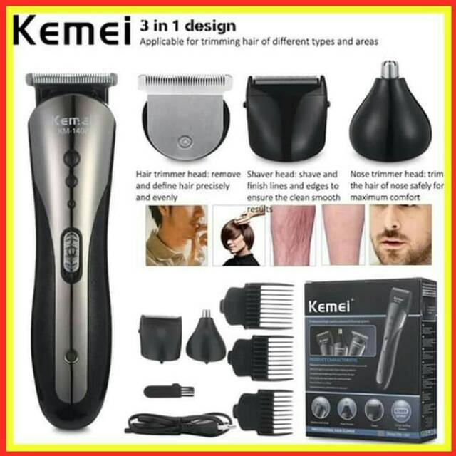 Kemei Alat Cukur Rambut / Alat Potong Rambut / Alat cukur kumis / clipper Kemei KM 1407/alat cukur