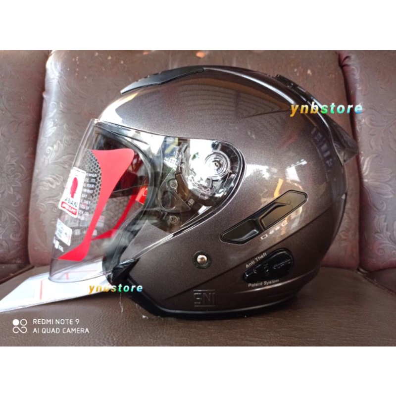 Helm KYT Galaxy Flat R Solid Motif Double Visor Original | KYT Half Face Galaxy Flat R Polos Black Hitam Doff Metalik Fire Red Merah Maroon Ferrari White Putih Gorila Grey Gunmetal Abu Aqua Blue Motif 4 5 Mimetic Neon Matrix Red Blue Yellow galaxy Slide-5