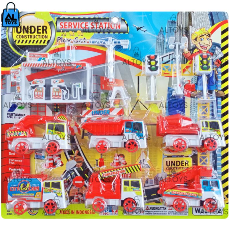 Mainan Konstruksi Set Isi 4-6pcs Tower Crane The Builder - Mobil Truk Konstrusi Alat Berat