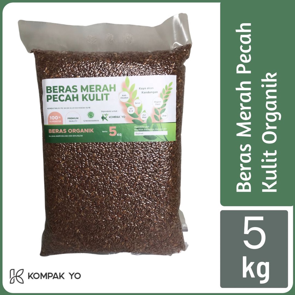 

Kompak Mart - Beras Merah Pecah Kulit Organik 5 Kg-Beras Diet dan Beras MPASI