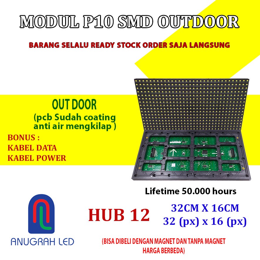 PANEL LED MODUL P10 PUTIH SMD OUTDOOR