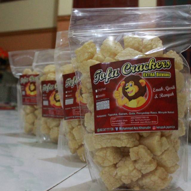 

Kerupuk tahu dadu rasa bawang