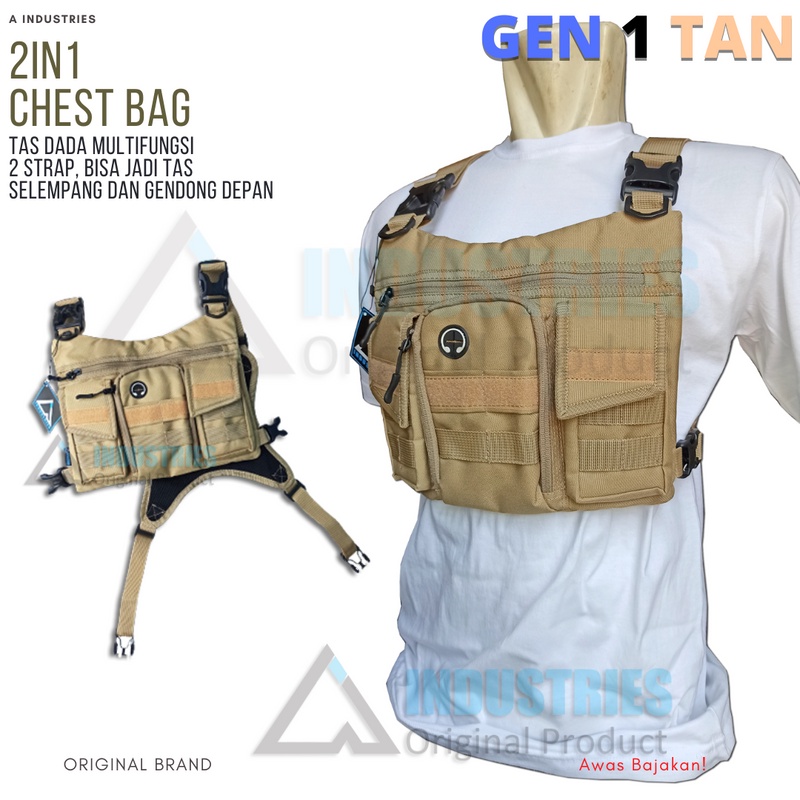 [ORIGINAL] Tas rompi dada pria distro BRIMOB SWAT Army Jatanras BUSER