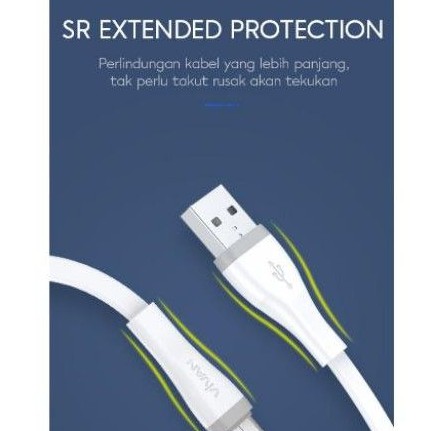 Kabel Data SC200S Vivan 200cm Type-C Quick Charger Flat Design White ORIGINAL