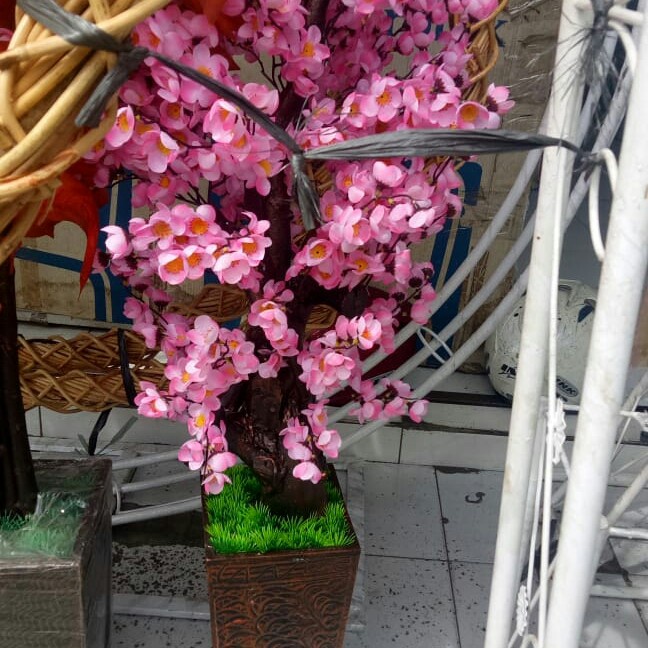pohon angpao/ pohon Imlek/pohon sakura ukuran 1 meter pink aja