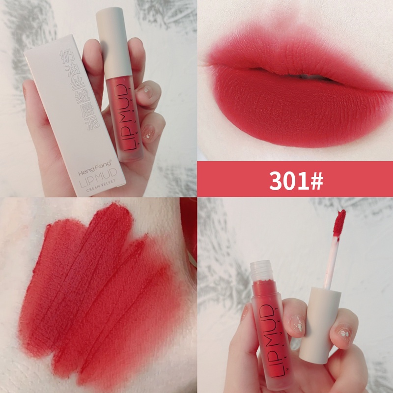 Lip Mud Lipstik Mate Super Velvet Hengfang Longlasting Lipstik Velvet Mate