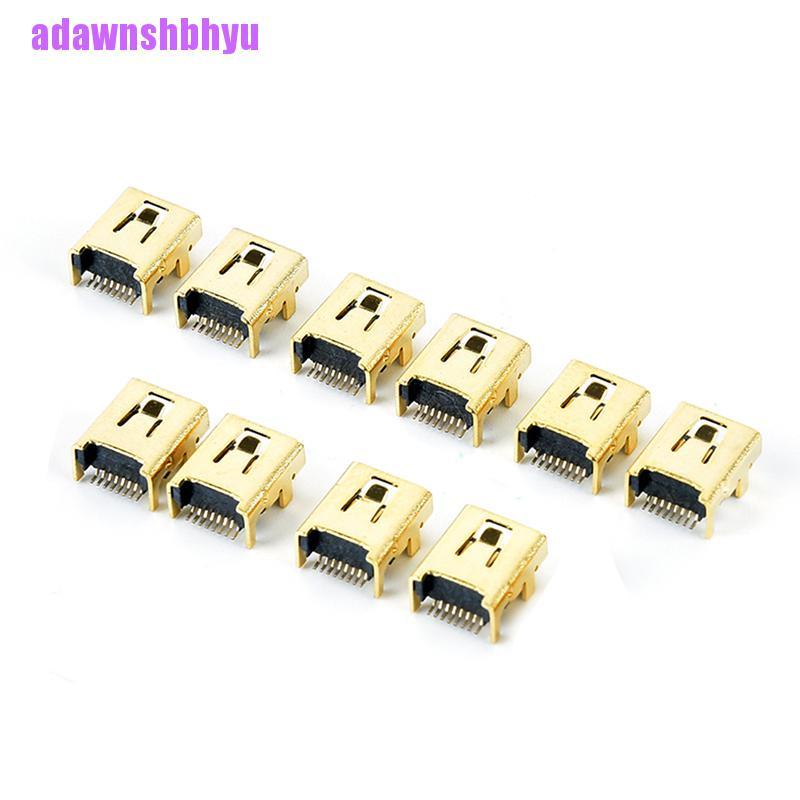 10 / 100pcs Soket jack female mini usb 8 pin Untuk pcb smt