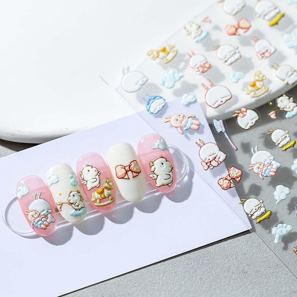 Mxbeauty Stiker Kuku Motif Print Kartun Untuk Dekorasi Nail Art