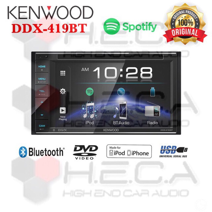 Produk TOP  Kenwood DDX-419BT Head Unit DDX 419 BT Tape Mobil Double Din DDX418BT AL02