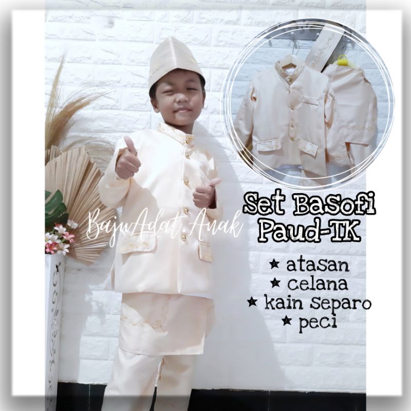 Baju basofi Anak Paud TK Set Beskap Celana Anak