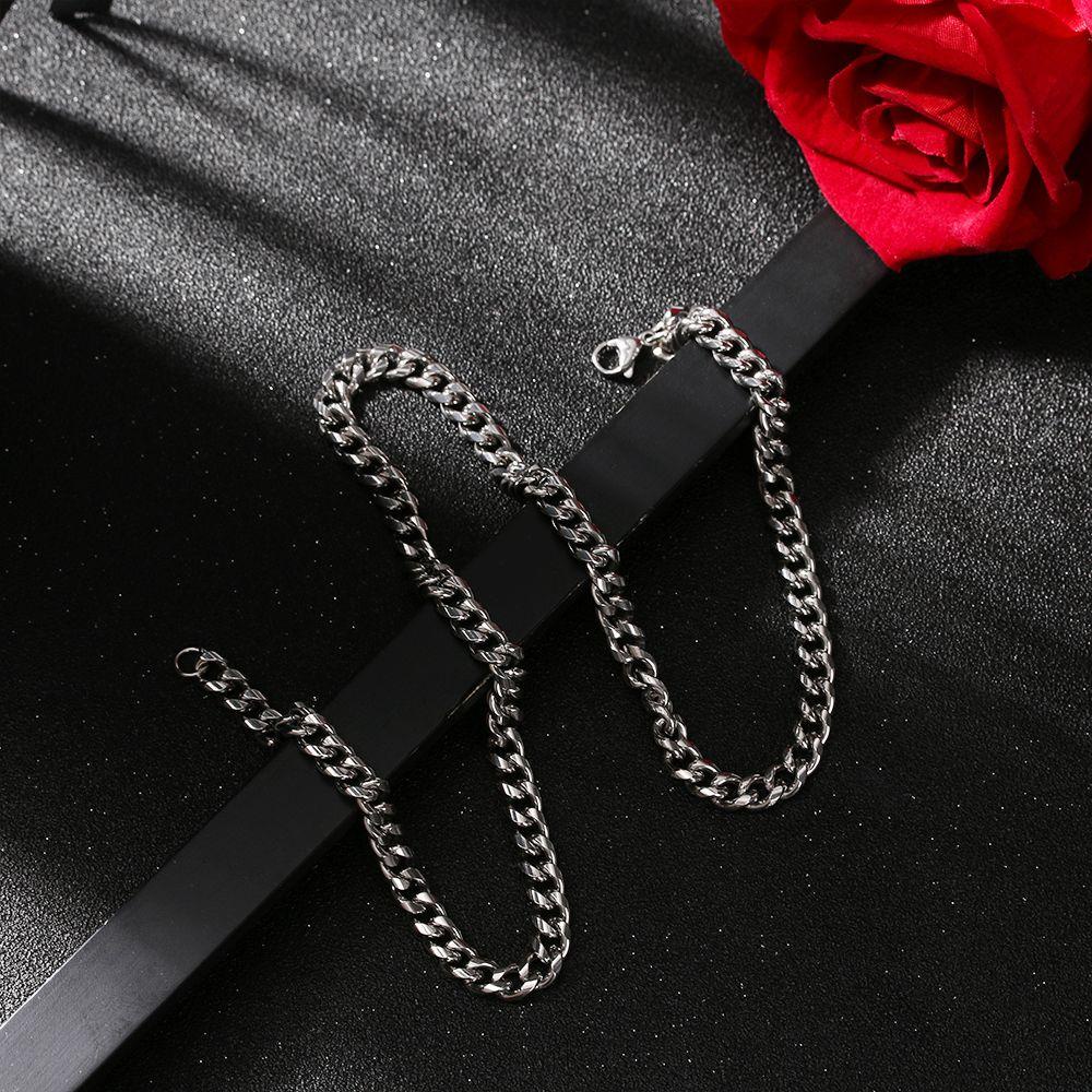 Kalung Choker Rantai Kuba Warna Emas Perak Ukuran 3 / 4 / 5 / 7 / 9 MM Gaya Punk Gothic