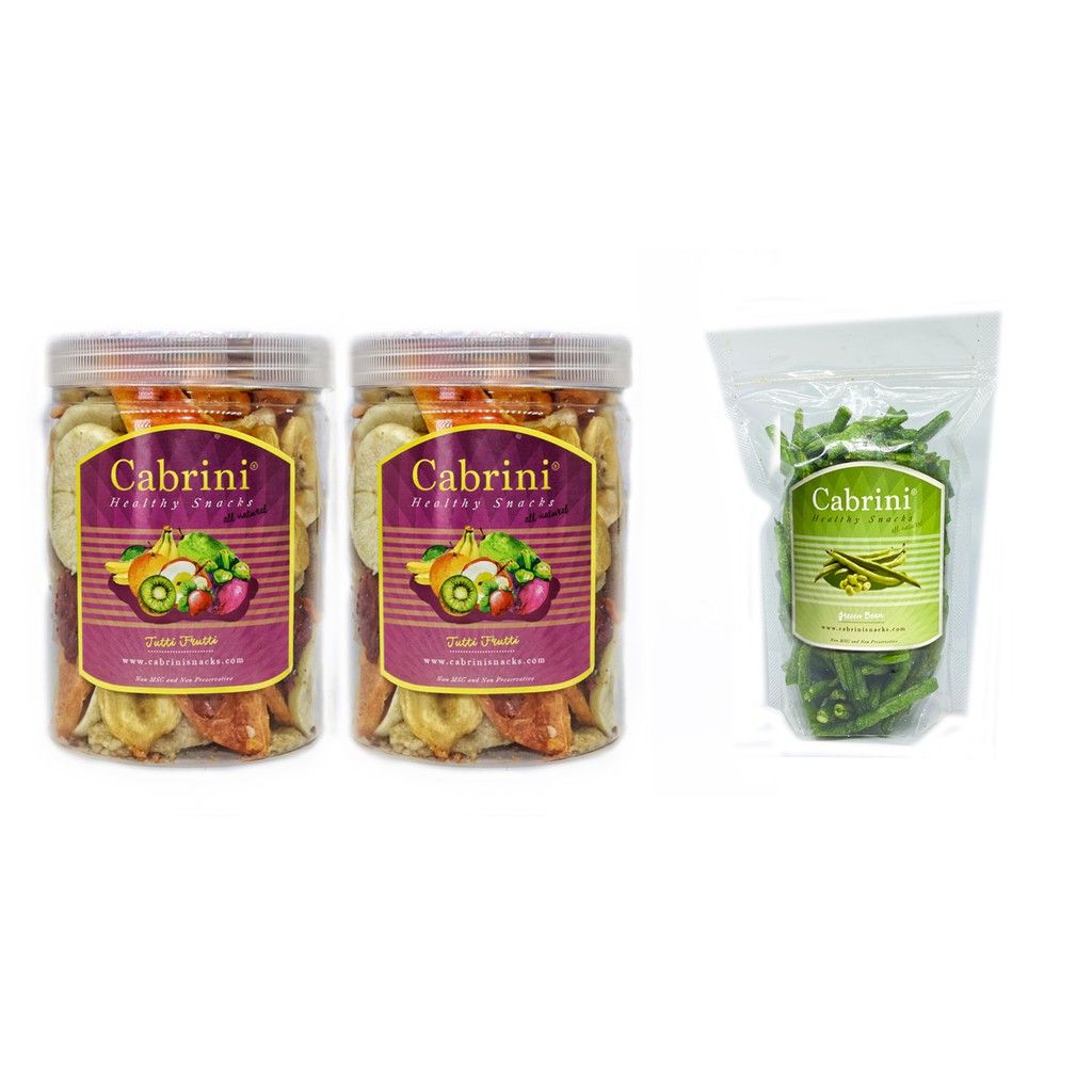 

PAKET Cabrini Snacks Crunchy Veggie Tutti Frutti 800mL dan Pouch