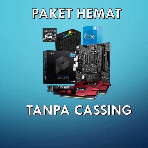 KHUSUS.. MOTHERBOARD MSI H510 BOMBER + CORE I3-10105F + RAM 16GB ( PAKET ) CEK DESKRIPSI