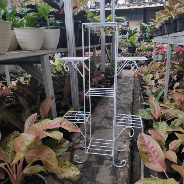Rak Besi Tanaman / Stand Plant Susun 7 Susun Putih