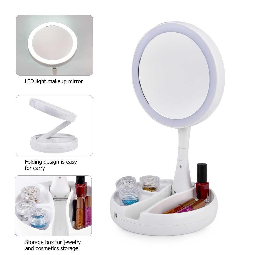 (BISA COD) 1 PCS Cermin Make Up Led Lipat My Fold Away Mirror Tempat Alat Rias Kaca Lampu Portable