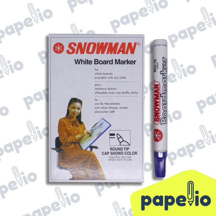 

[12 PCS] Spidol Whiteboard SNOWMAN - Biru
