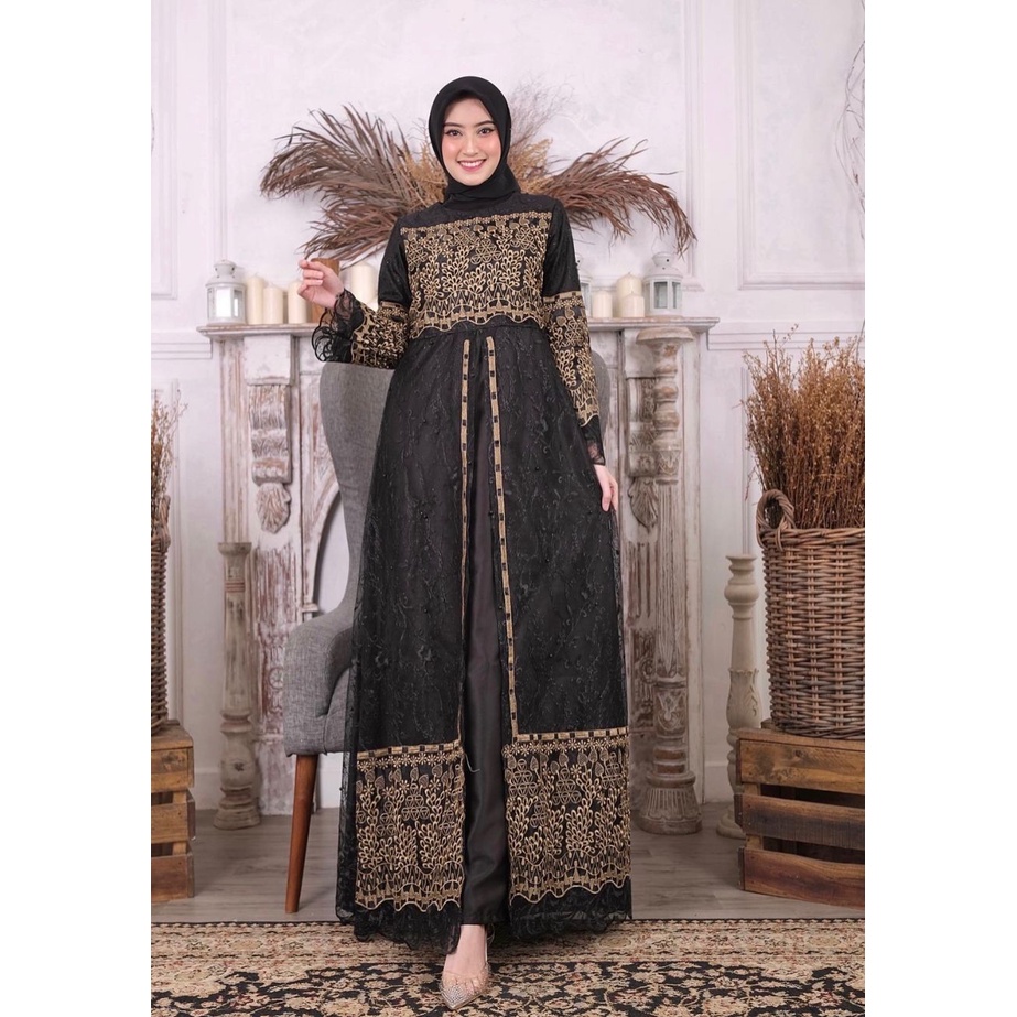 Kadai.baju / Gamis madhuri / Gamis tulle brukat bordir / Gamis pesta