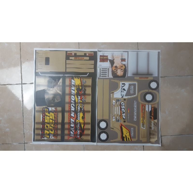 papercraft stiker truk oscar