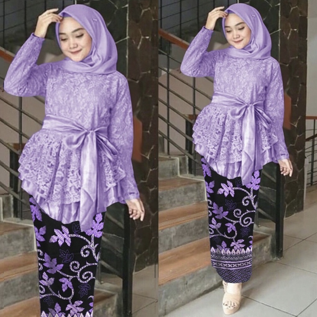 (DI JAMIN REALPICT) SETELAN KEBAYA BRUKAT PREMIUM / KEBAYA KONDANGAN / PAKAIAN WISUDA / PAKAIAN WANITA BATIK / BAJU KEBAYA WISUDA / SETELAN WANITA MUSLIM  / BAJU BUAT PESTA / SET SAFITRI