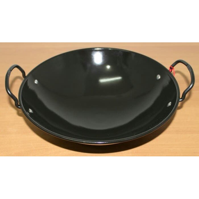 PENGGORENGAN / KUALI / WAJAN HITAM ENAMEL 40CM SUPER TEBAL 40 CM - DP