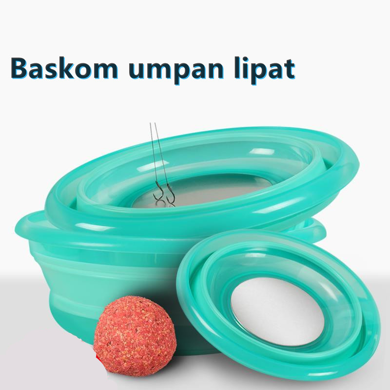 Baskom Umpan Baskom Cuci Baskom Pancing Silikon Portable Bucket Portable Pancing Travel Baskom