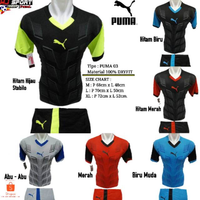  PUMA 03 Jersey Olahraga Baju  Bola Setelan Futsal  